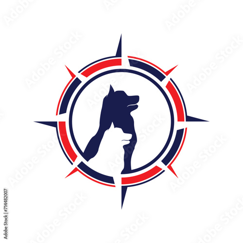 design logo ideas training dogs vector template. logo  suitable for dog trainer company, dog shop, dog food store
