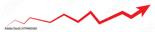 Arrow Long Icon Red| Arrows | Infographic Illustration | Direction Symbol | Pointer Logo | Up Sign | Isolated | Variations.