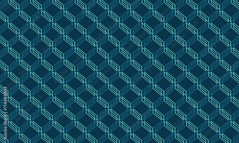 Fototapeta premium Dive into tranquility with this blue or mint geometric pattern. Perfect for adding a calm and stylish touch to your contemporary designs.