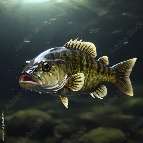 Minimalist Smallmouth Bass Fish