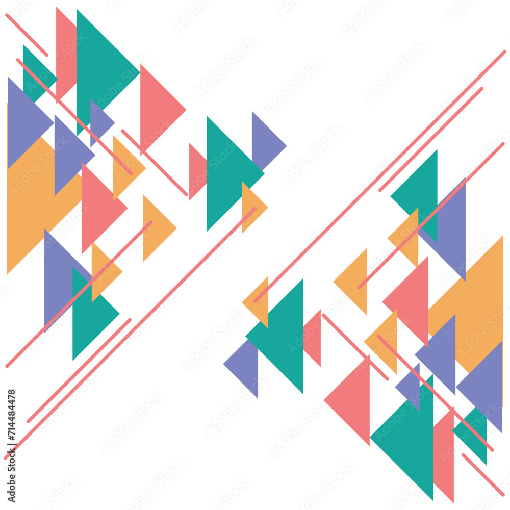 Abstract design of overlapping triangular shapes. Design for background template. 重なり合う三角形の抽象的なデザイン。 背景テンプレートのデザイン。
