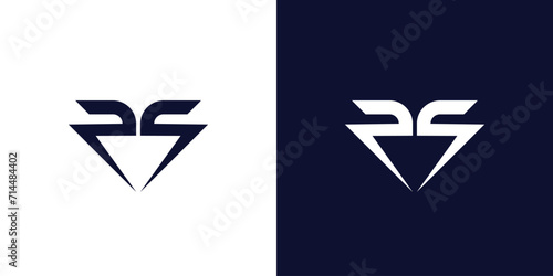 Modern and unique letter PS initials logo design