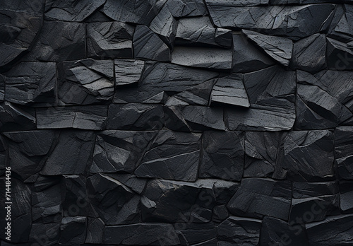 Black Coal Textured Background In Black