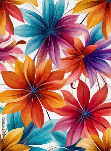 colorful abstract Floral: A riot of colors and shapes in this mesmerizing pattern. Dive into a world of vibrant beauty. 