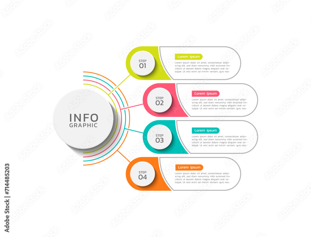 Fototapeta premium Infographics business colorful elements design