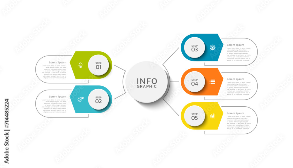 Fototapeta premium Infographics business colorful elements design