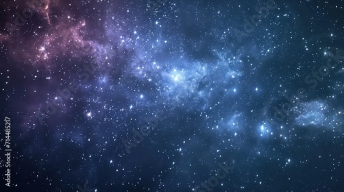 Night sky with stars and nebula  3d illustration  horizontal