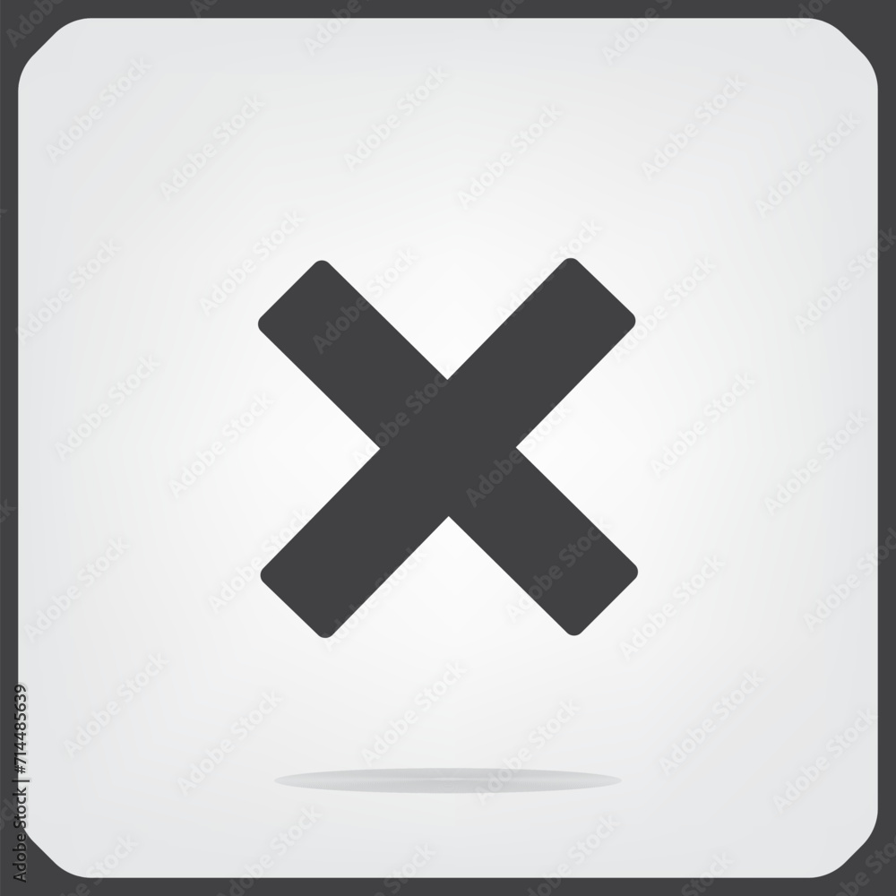 Obraz premium Removal symbol, cross, vector illustration on a light background. Eps 10.