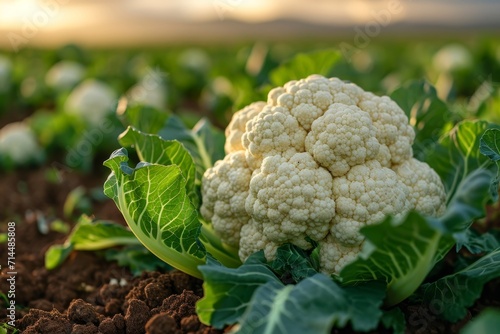 cauliflower in the middle of the tree field professional photography