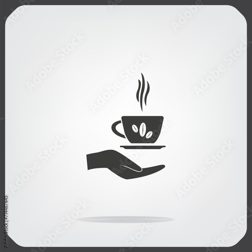 Cup of coffee in hands  tea in cup  vector illustration. Eps 10.