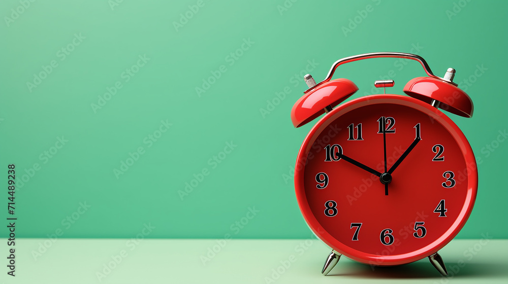 red alarm clock on colored background. time managing concept red alarm clock on colored background. time managing concept