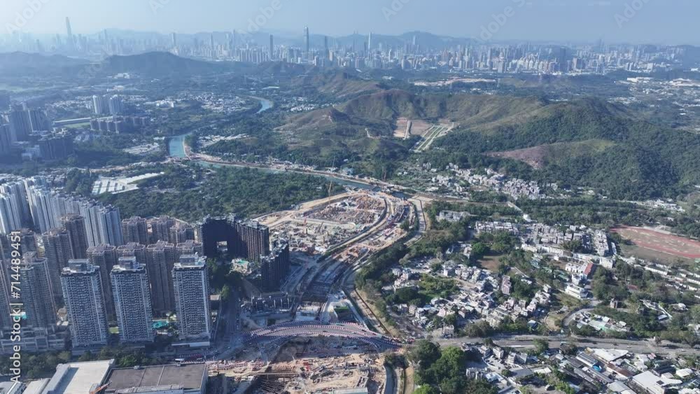 Fanling Bypass and Kwu Tung North and Sheung Shui New Development Areas near Shenzhen Lo Wu Hong Kong, Northern Metropolis Development in Lok Ma Chau, Man Kam To and San Tin, A land for future housing Fanling Bypass and Kwu Tung North and Sheung Shui New Development Areas near Shenzhen Lo Wu Hong Kong, Northern Metropolis Development in Lok Ma Chau, Man Kam To and San Tin, A land for future housing