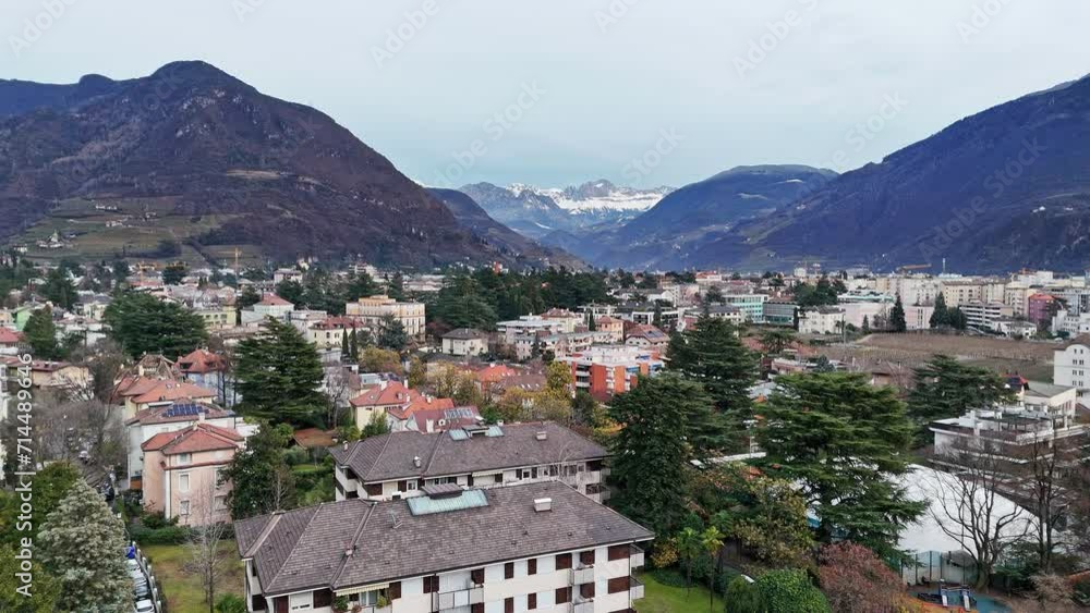 Aerial View of City With Mountains in Background Aerial View of City With Mountains in Background