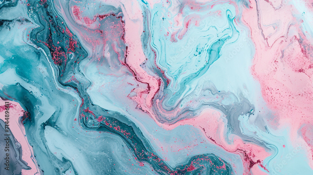 Pink and Turquoise marble background