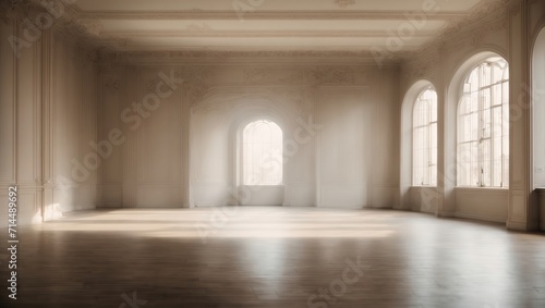 Empty light room interior design 