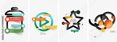 Set of infographics with line design icons. Vector illustration For Wallpaper, Banner, Background, Card, Book Illustration, landing page