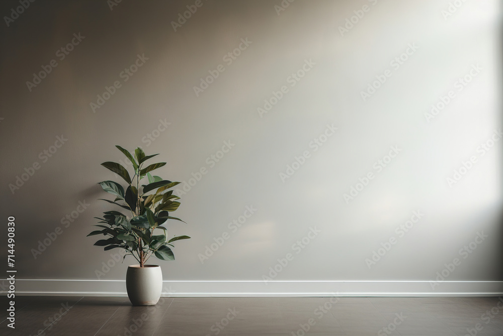 house plant with empty wall. Generative Ai