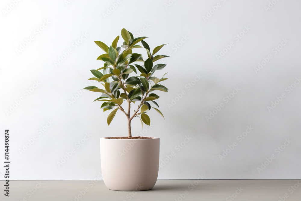 house plant with empty wall. Generative Ai