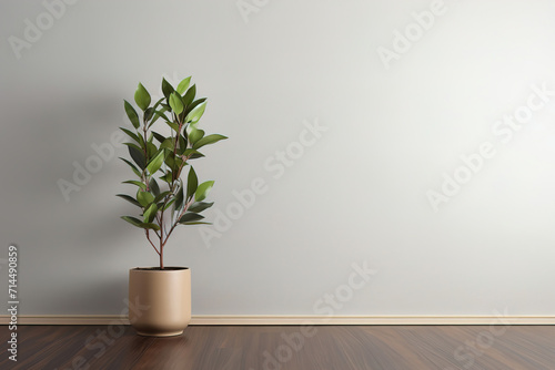 house plant with empty wall. Generative Ai