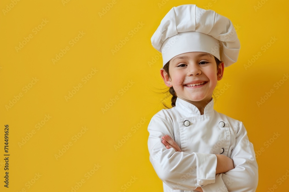 photo of a cute child chef is smiling photo of a cute child chef is smiling