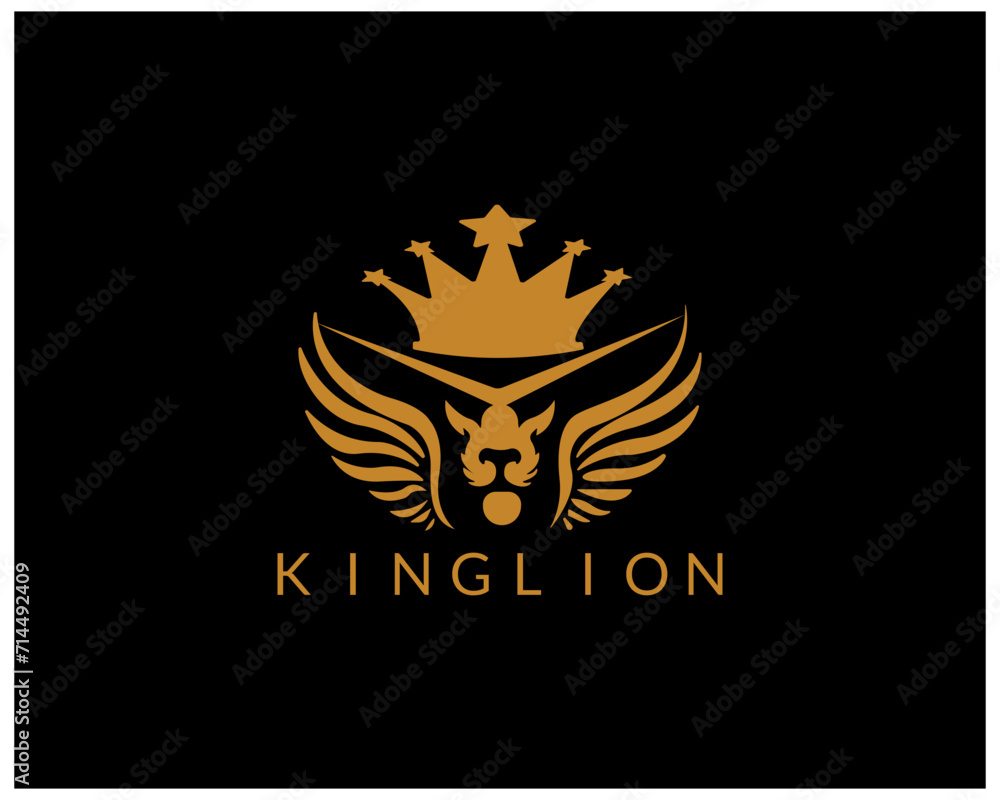 crown gold lion logo Company Premium mascot vector crown gold lion logo Company Premium mascot vector