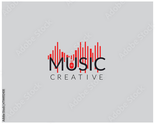 vector design treble clef music with microphone logo