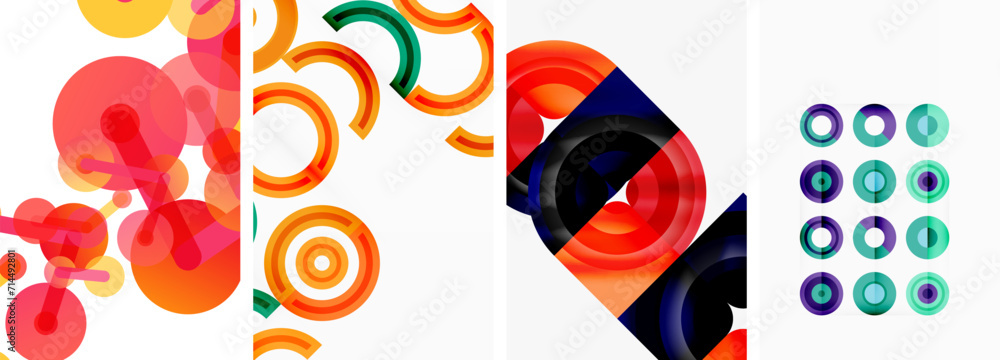 Circles and rings geometric backgrounds. Posters for wallpaper, business card, cover, poster, banner, brochure, header, website Circles and rings geometric backgrounds. Posters for wallpaper, business card, cover, poster, banner, brochure, header, website