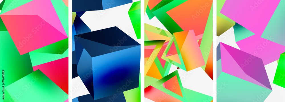 Composition of 3d cubes and other geometric elements background design for wallpaper, business card, cover, poster, banner, brochure, header, website Composition of 3d cubes and other geometric elements background design for wallpaper, business card, cover, poster, banner, brochure, header, website
