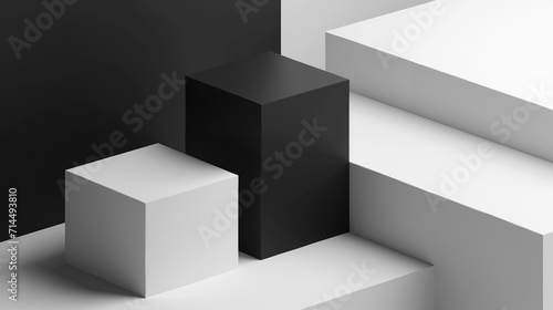 Black and White abstract background vector presentation design. PowerPoint and business background. © Swaroop