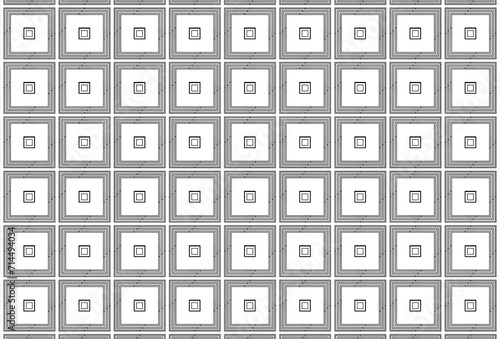 Overlapping squares are black and white used as a backdrop Tile floor wall ceiling clothes wallpaper pattern on the table soles shoes socks hats bracelets bags ties gloves