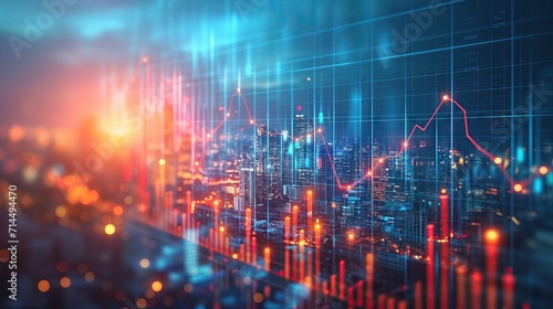 Online stock exchange concept. Earnings on the growth or decrease in the value of assets.