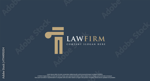 law logo with pillars of justice symbol concept, creative premium of lawyer and law office