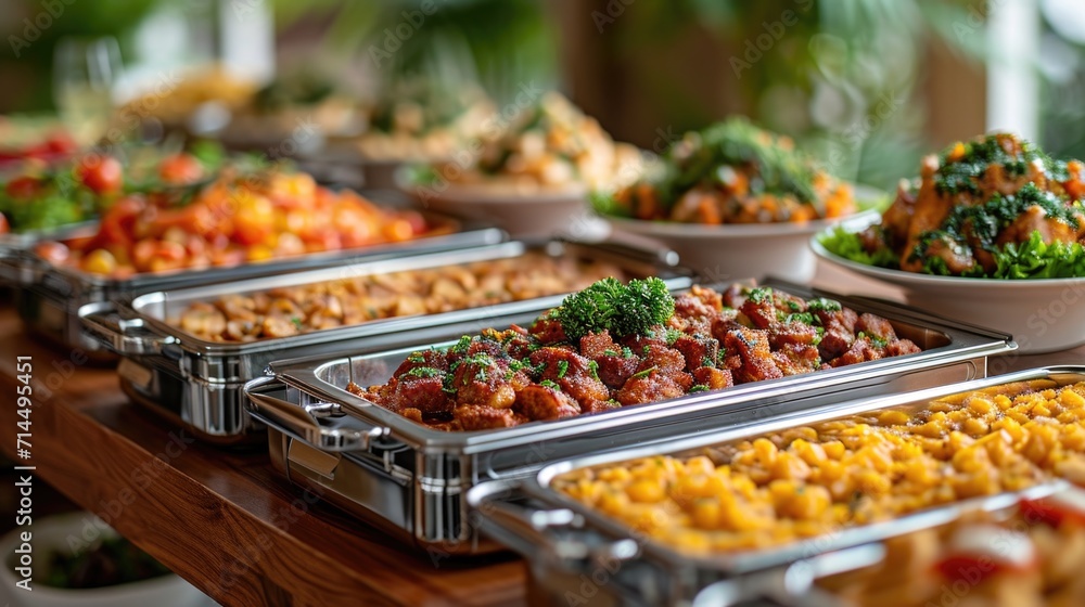 A variety of food in iron trays: the perfect choice for the dining room