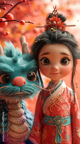 Lunar Year of the Dragon, Chinese dragon element art mobile wallpaper