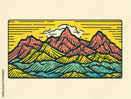 Outdoor hiking theme art illustration, illustration wallpaper