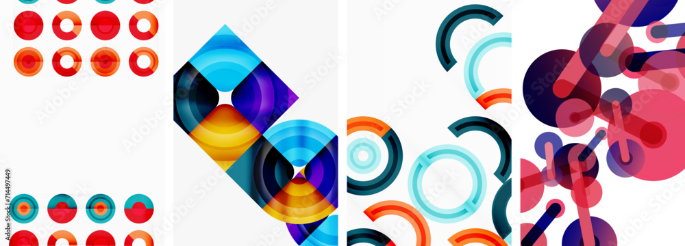 Circles and rings geometric backgrounds. Posters for wallpaper, business card, cover, poster, banner, brochure, header, website Circles and rings geometric backgrounds. Posters for wallpaper, business card, cover, poster, banner, brochure, header, website