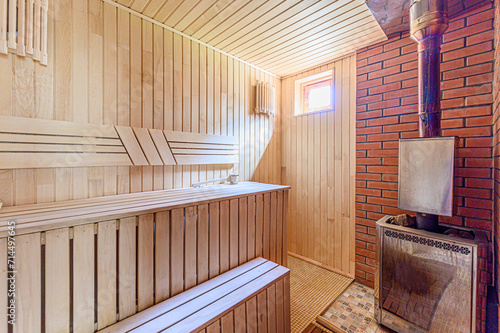 standard interior wooden bath, sauna, steam room