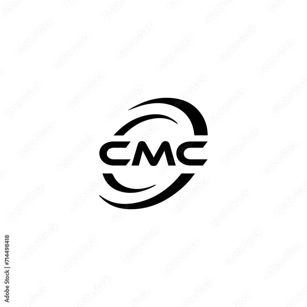 CMC logo. C M C design. White CMC letter. CMC, C M C letter logo design. Initial letter CMC linked circle uppercase monogram logo. C M C letter logo vector design. CMC letter logo design five style.