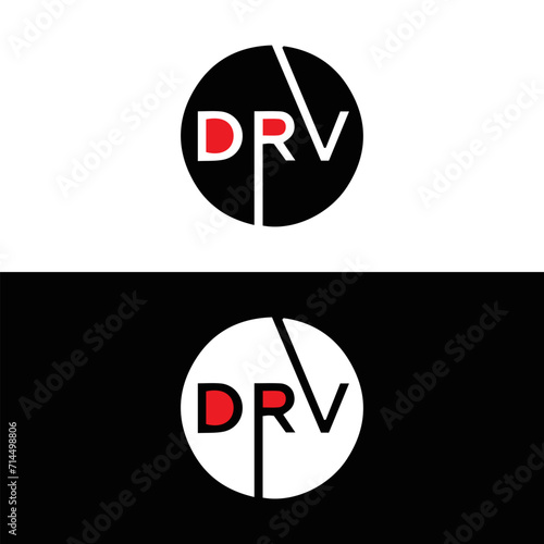 DRV logo. D R V design. White DRV letter. DRV, D R V letter logo design. Initial letter DRV linked circle uppercase monogram logo. D R V letter logo vector design. DRV letter logo design five style. photo