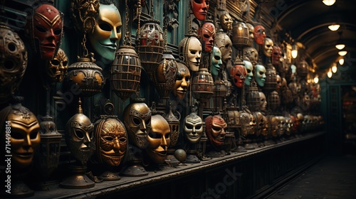 Spooky mask shop, offering a wide array of terrifying and whimsical disguises.