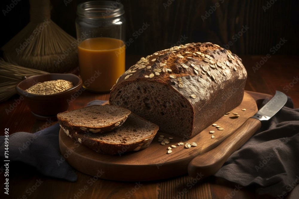 Delicious handmade bread with a traditional touch of sourness and the wholesome goodness of wholewheat. Generative AI