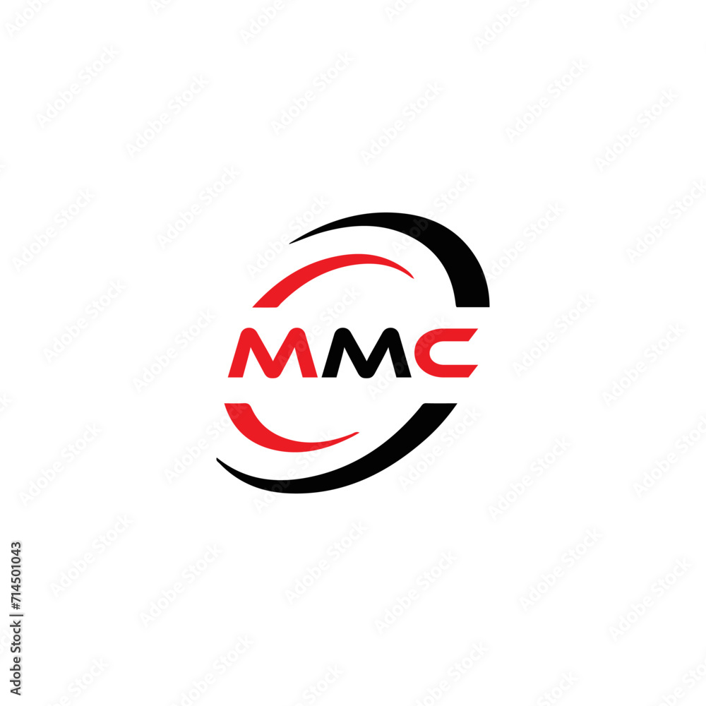 Fototapeta premium MMC logo. M M C design. White MMC letter. MMC, M M C letter logo design. Initial letter MMC linked circle uppercase monogram logo. M M C letter logo vector design. MMC letter logo design five style.