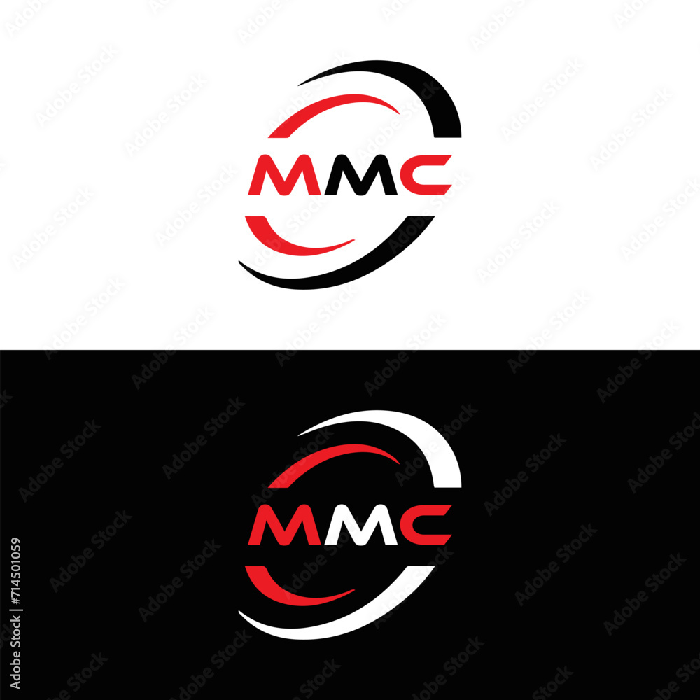 MMC logo. M M C design. White MMC letter. MMC, M M C letter logo design. Initial letter MMC linked circle uppercase monogram logo. M M C letter logo vector design. MMC letter logo design five style.