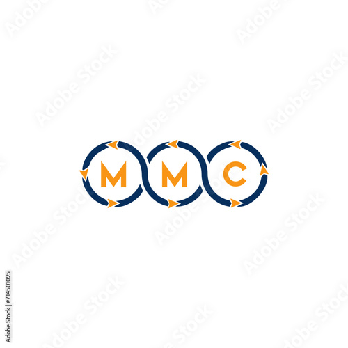 MMC logo. M M C design. White MMC letter. MMC, M M C letter logo design. Initial letter MMC linked circle uppercase monogram logo. M M C letter logo vector design. MMC letter logo design five style.