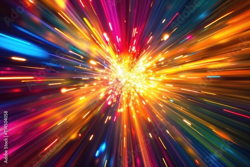 Colorful rays with light ex...