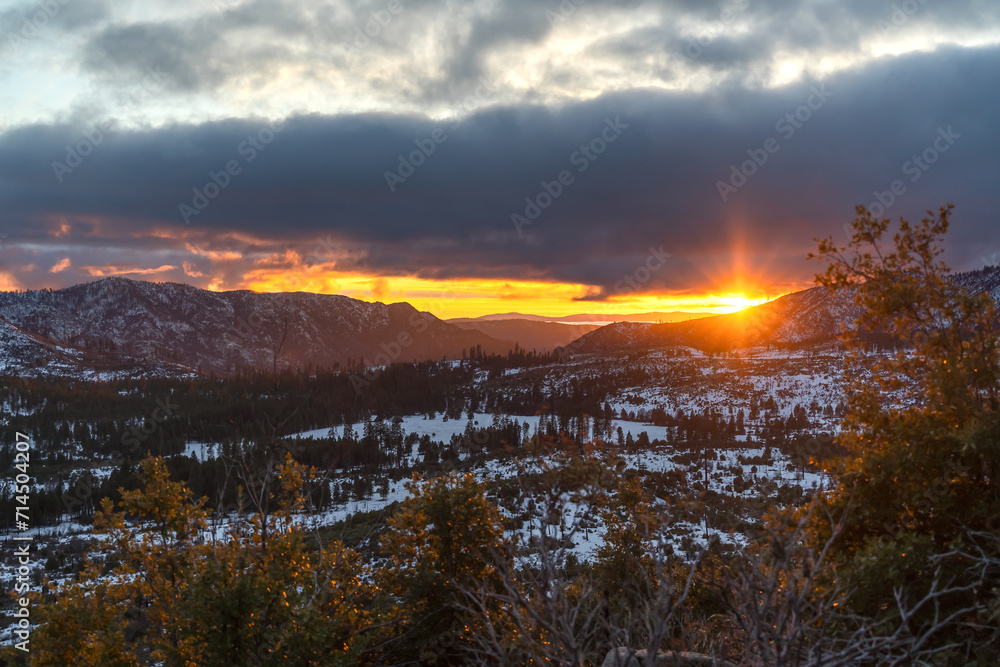 Beautiful sunset in Yosemite National Park