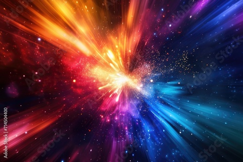 Colorful rays with light ex...