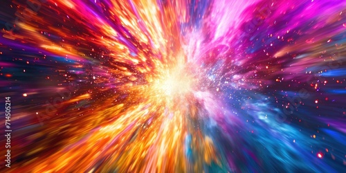 Colorful rays with light ex...