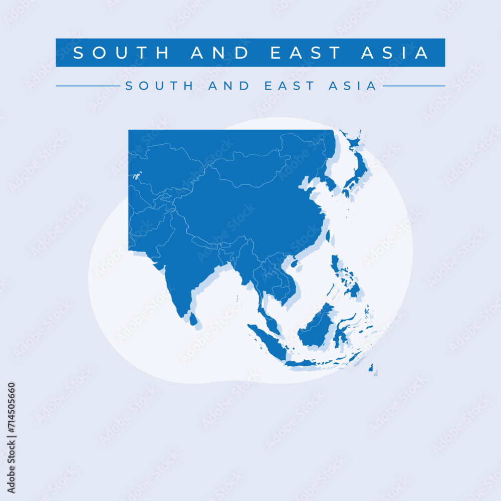 Obraz premium Vector illustration vector of South and east Asia map Asia
