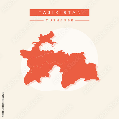 Vector illustration vector of Tajikistan map Asiac photo
